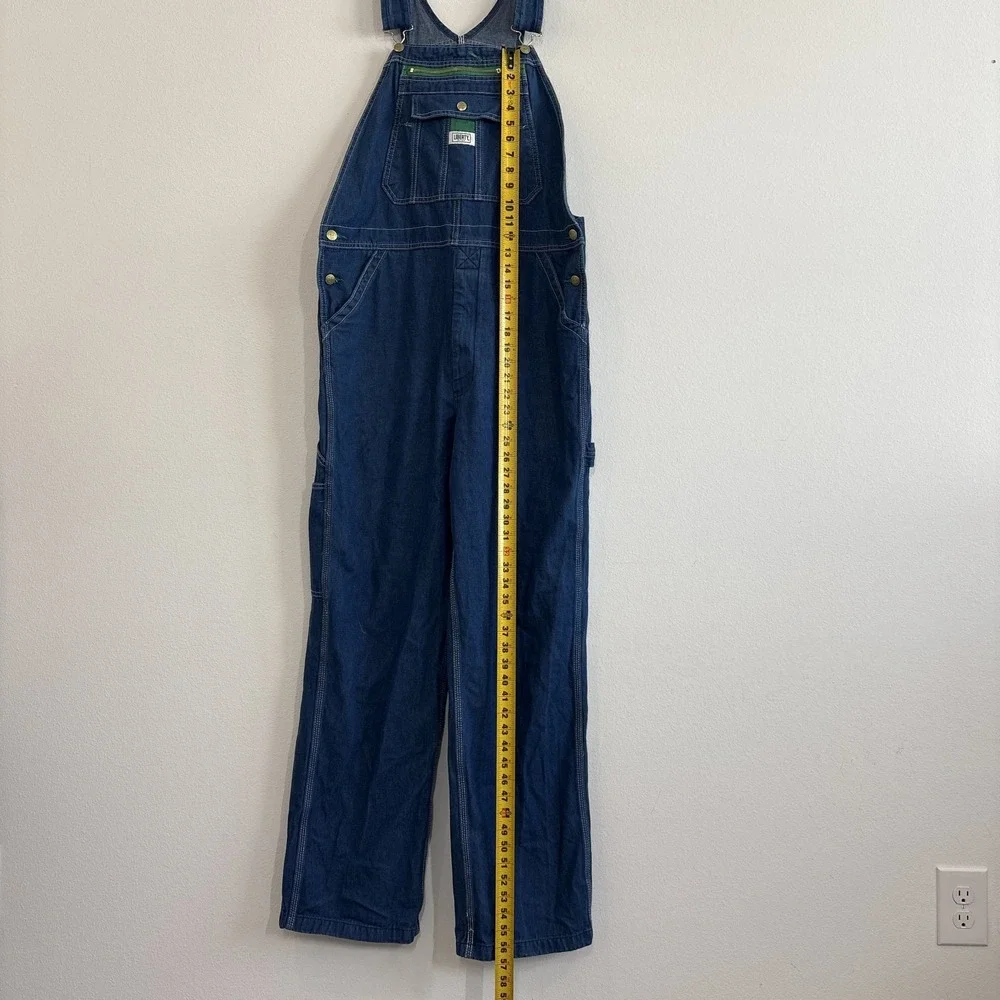 Liberty Bib Overalls Mens 36x32 Carpenter Farmer Work Blue Denim Adjustable